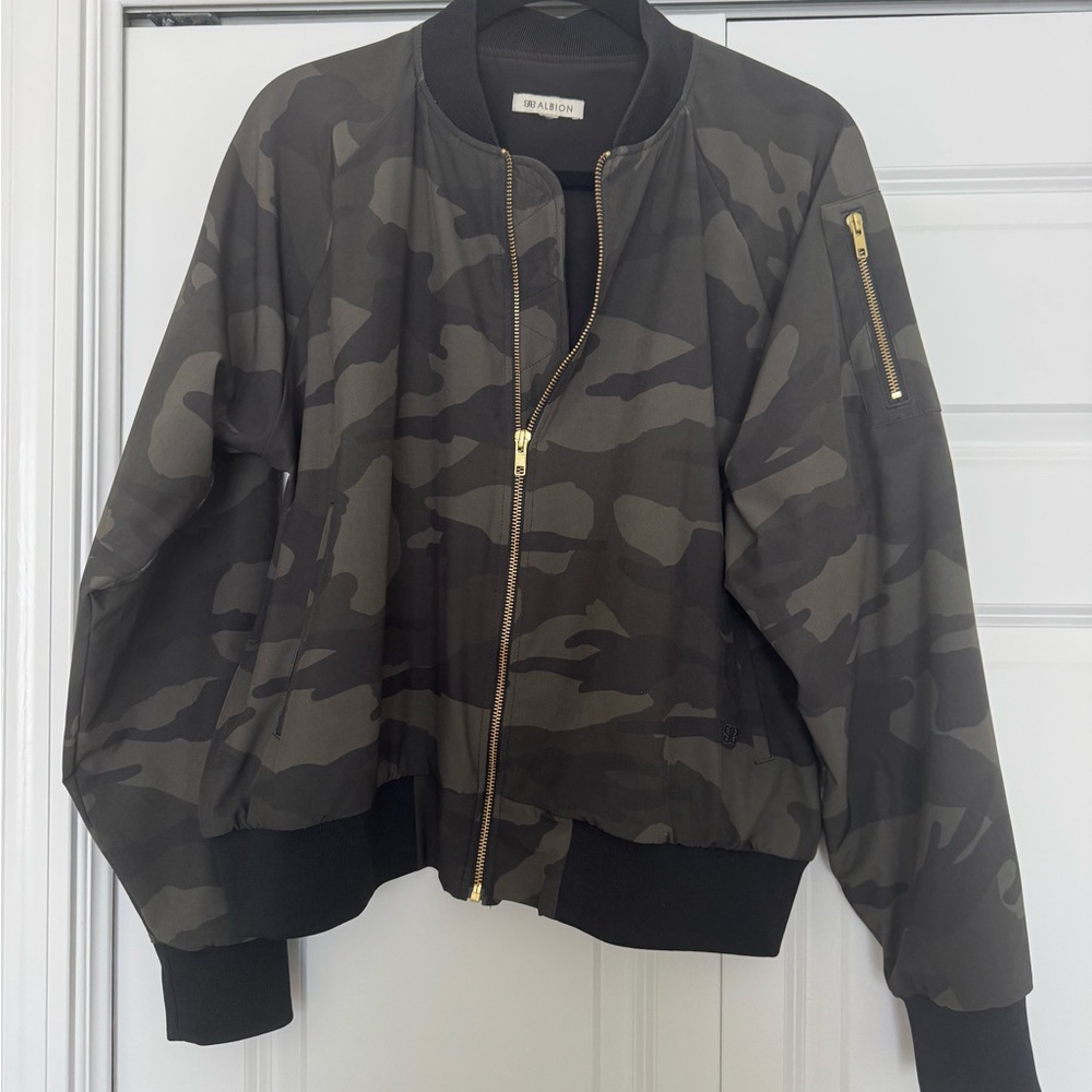 Albion Bomber Jacket in Camo with Gold Accents